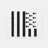 Brittany Flag Emblem Fleece Deken (Voorkant (Horizontaal))