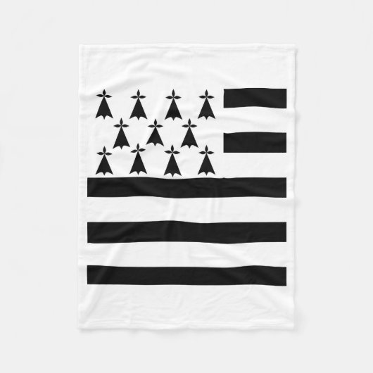 Brittany Flag Emblem Fleece Deken (Voorkant)