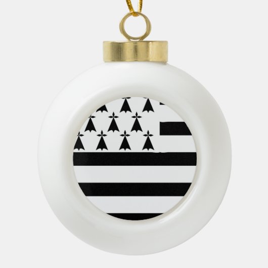 Brittany Flag Emblem Keramische Bal Ornament (Voorkant)