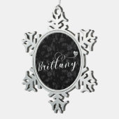 Brittany Flag in Heart, Breton Tin Sneeuwvlok Ornament (Rechts)