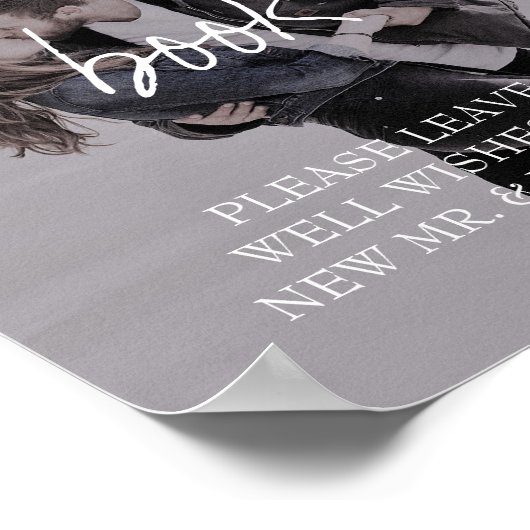 Brittany Foto Calligrafie Huwelijks Gastboek Handt Poster (Hoek)