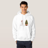Brittany Funny kersthond en boom Hoodie (Voorkant volledig)