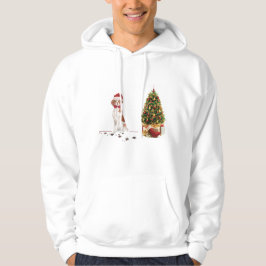 Brittany Funny kersthond en boom Hoodie