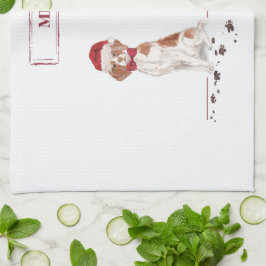 Brittany Funny kersthond en boom Theedoek