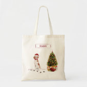 Brittany Funny kersthond en boom Tote Bag (Voorkant)