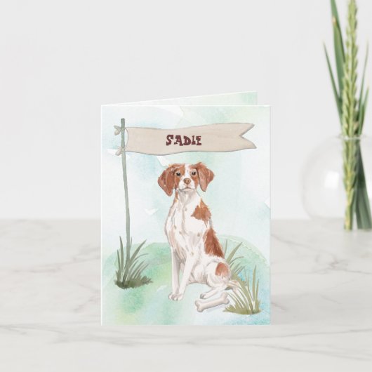 Brittany Gefeliciteerd met New Dog Notitiekaartje (Voorkant)