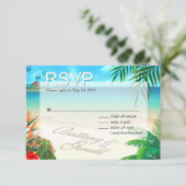 Brittany & Gerald Exotisch Strand RSVP ::custom:: Kaartje (Staand voorkant)
