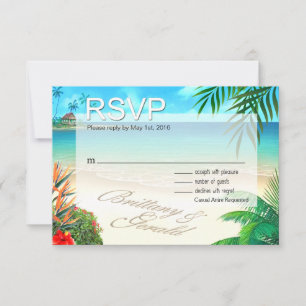 Brittany & Gerald Exotisch Strand RSVP ::custom:: Kaartje