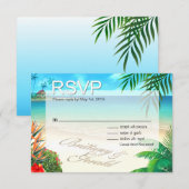 Brittany & Gerald Exotisch Strand RSVP Kaartje (Voorkant / Achterkant)