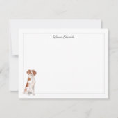 Brittany Grey Border Personalized Notitiekaartje (Voorkant)