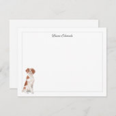 Brittany Grey Border Personalized Notitiekaartje (Voorkant / Achterkant)