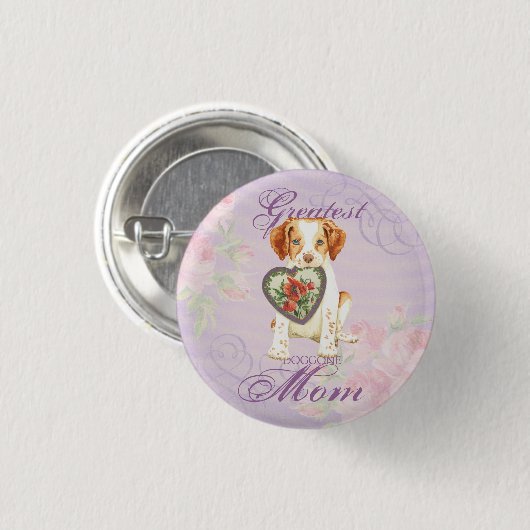 Brittany Heart mama Ronde Button 3,2 Cm (Voorkant /achterkant)