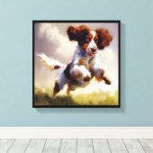 Brittany hond  canvas afdruk (Insitu (Houten vloer))