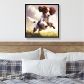 Brittany hond  canvas afdruk (Insitu (Slaapkamer))
