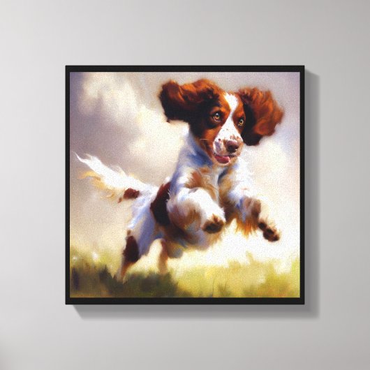 Brittany hond  canvas afdruk (Voorkant)