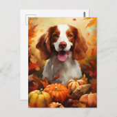 Brittany hond Herfst Thanksgiving Briefkaart (Voorkant / Achterkant)