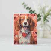 Brittany hond Valentijnsdag Briefkaart (Staand voorkant)