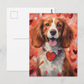Brittany hond Valentijnsdag Briefkaart (Voorkant / Achterkant)