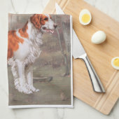 Brittany in het veld theedoek (Quarter Fold)