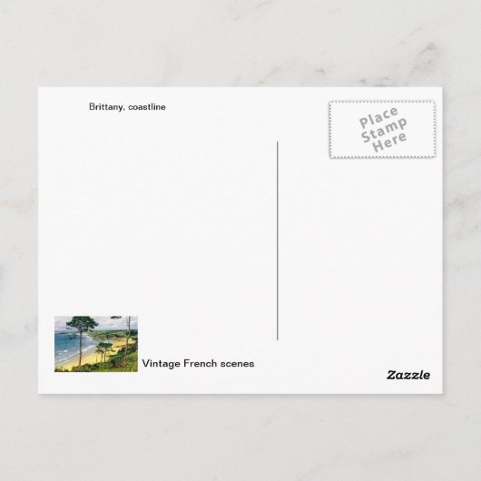 Brittany, kustlijn briefkaart (Achterkant)
