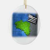 Brittany met eigen vlag keramisch ornament (Rechts)