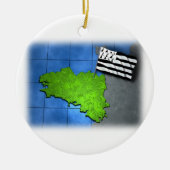 Brittany met eigen vlag keramisch ornament (Voorkant)