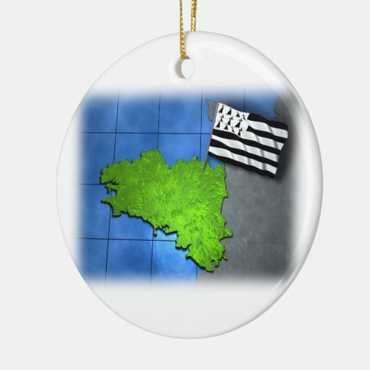 Brittany met eigen vlag keramisch ornament (Links)