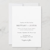 Brittany Modern Black Script Weddenschap met RSVP Kaart (Voorkant)