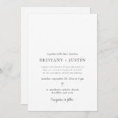 Brittany Modern Black Script Weddenschap met RSVP Kaart (Voorkant / Achterkant)