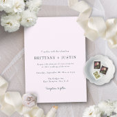 Brittany Modern Black Script Weddenschap met RSVP Kaart