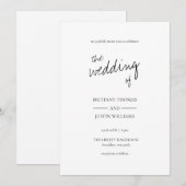 Brittany Modern Elegant Black Calligraphy Wedding Kaart (Voorkant / Achterkant)