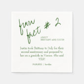 Brittany Modern Emerald Green Fun Feit #2 Weddensc Servet (Voorkant)