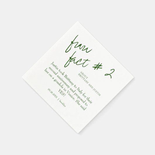 Brittany Modern Emerald Green Fun Feit #2 Weddensc Servet (Hoek)