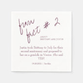 Brittany Modern Plum Paars Fun Feit #2 Wedding Servet (Voorkant)