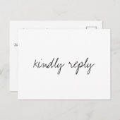 Brittany Modern Simple Meal Choice RSVP Briefkaart (Voorkant / Achterkant)