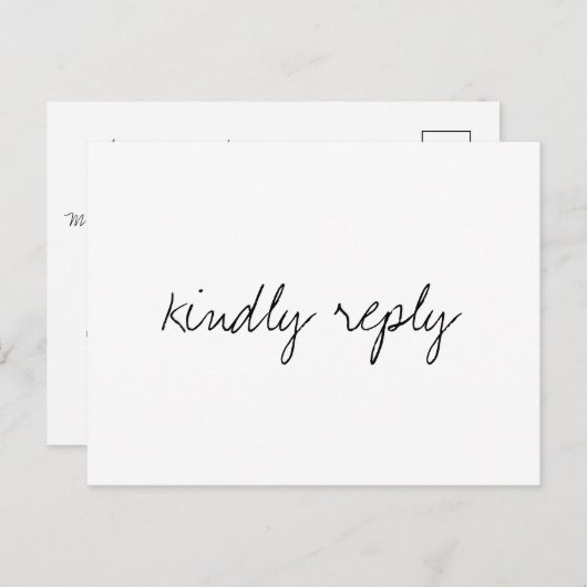 Brittany Modern Simple Meal Choice RSVP Briefkaart (Voorkant / Achterkant)