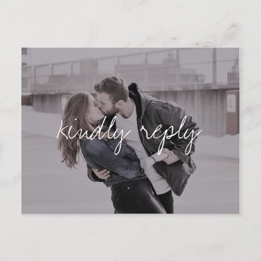 Brittany Modern Simple Photo Meal Choice RSVP Briefkaart (Voorkant)