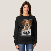 Brittany Mugshot Schuldige Hond Trui (Voorkant volledig)