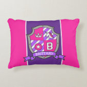 Brittany name: letter B roze crest unicorn Accent Kussen (Voorkant)