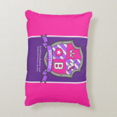 Brittany name: letter B roze crest unicorn Accent Kussen (Achterkant (Verticaal))