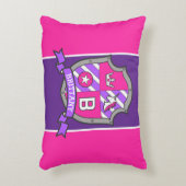 Brittany name: letter B roze crest unicorn Accent Kussen (Voorkant(Verticaal))
