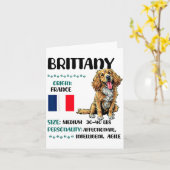 Brittany Origin Funny Brittany Dog Lover  Kaart (Gele Bloem)