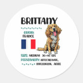 Brittany Origin Funny Brittany Dog Lover  Ronde Sticker (Voorkant)