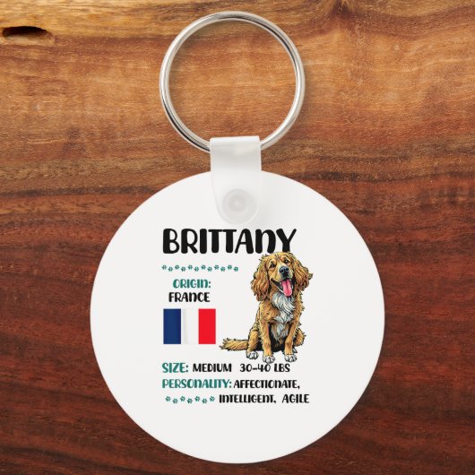 Brittany Origin Funny Brittany Dog Lover Sleutelhanger (Voorkant)