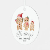 Brittany Personalized Baby's First Christmas Metalen Ornament (Voorkant links)
