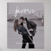 Brittany Photo Calligraphy Wedding Favors Sign Poster (Voorkant)