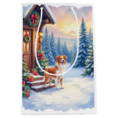 Brittany Rustic Cabin Christmas Winter Art Medium Cadeauzakje (Voorkant)
