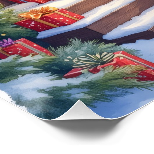 Brittany Rustic Cabin Christmas Winter Art Perfect Poster (Hoek)