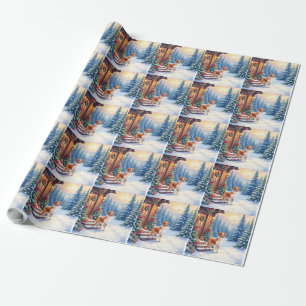 Brittany Rustic Cabine Kerst Winter Kunst Cadeaupapier