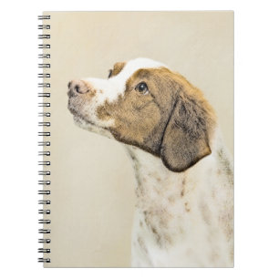 Brittany Schilderij - Lieve Originele Hond Kunst Notitieboek